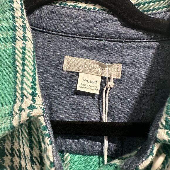 Outerknown Blanket Shirt Women’s Size M/L Button Shacket Green Oversized NWT - Picture 2 of 5